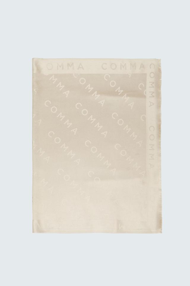 Бежевый шарф с логотипом Comma