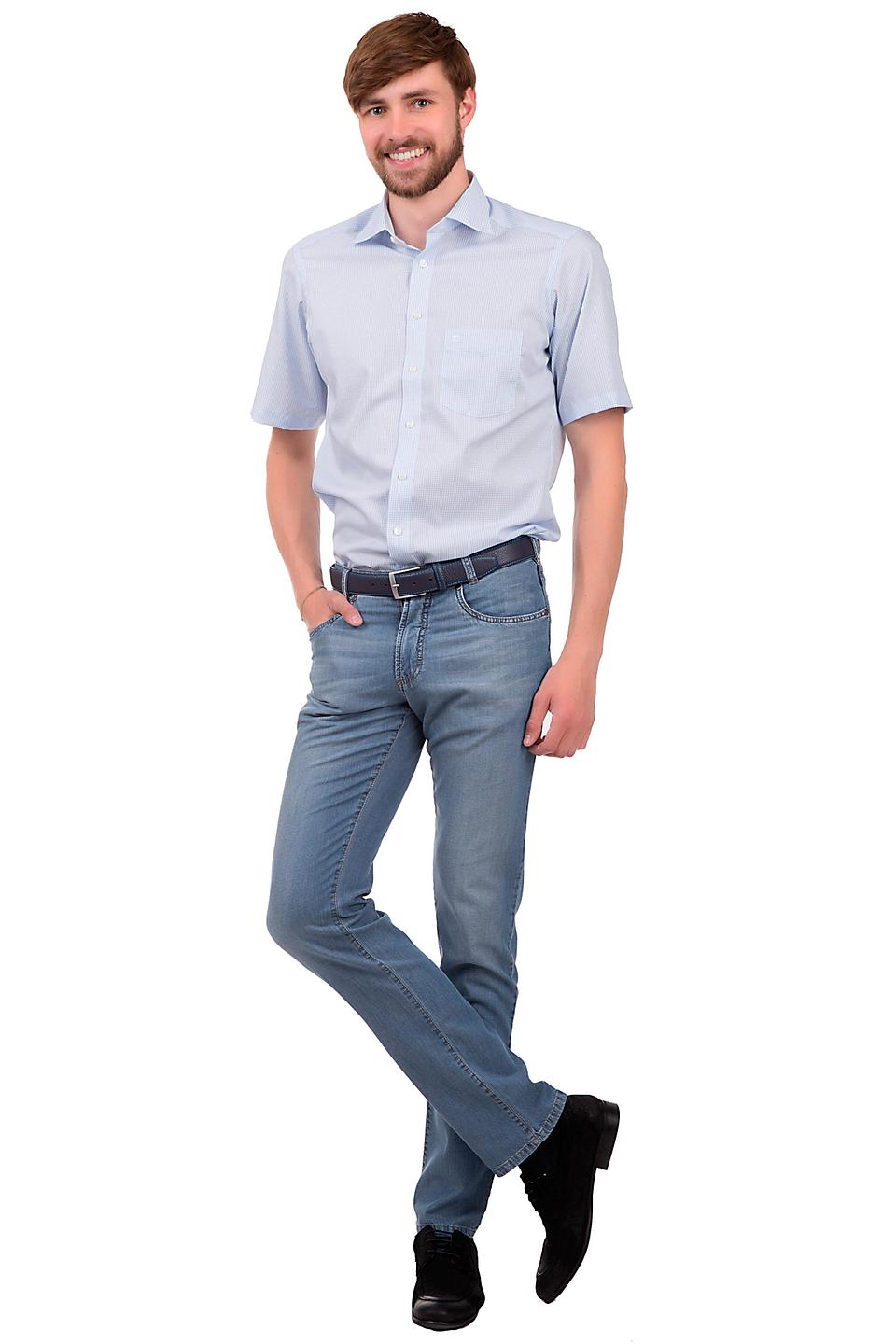 Рубашка Olymp голубая в клетку