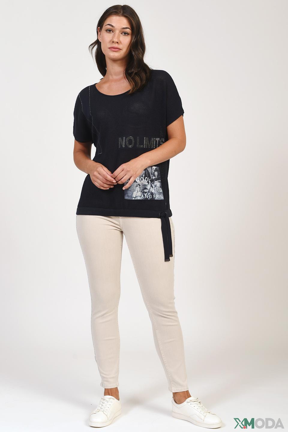 Пуловер Monari с принтом No Limits чёрный