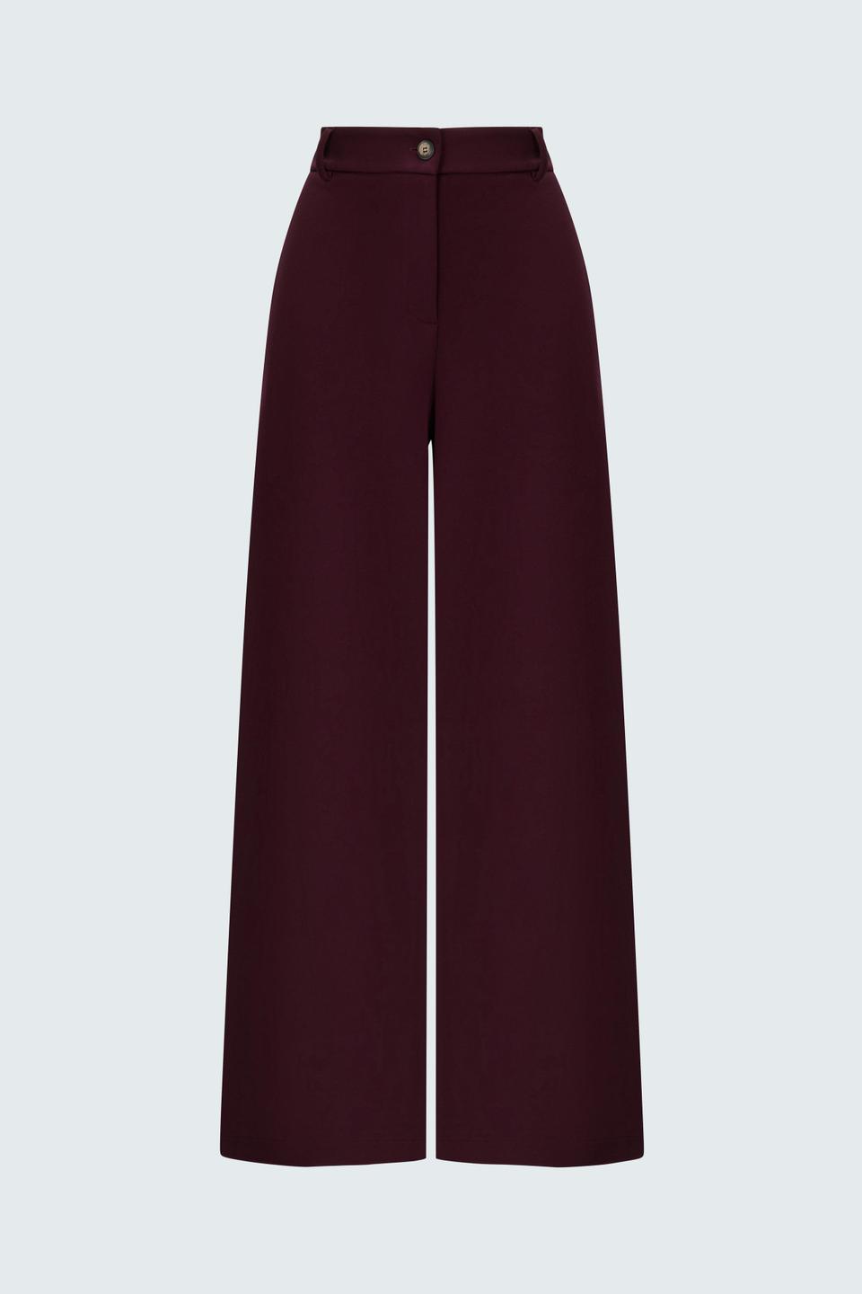 Брюки широкие бордового цвета Croche