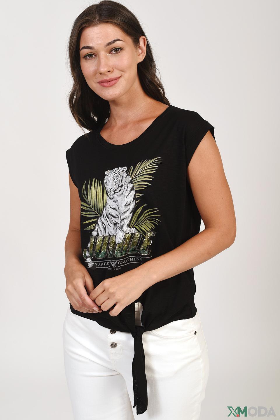 Футболка Monari с тигром чёрная