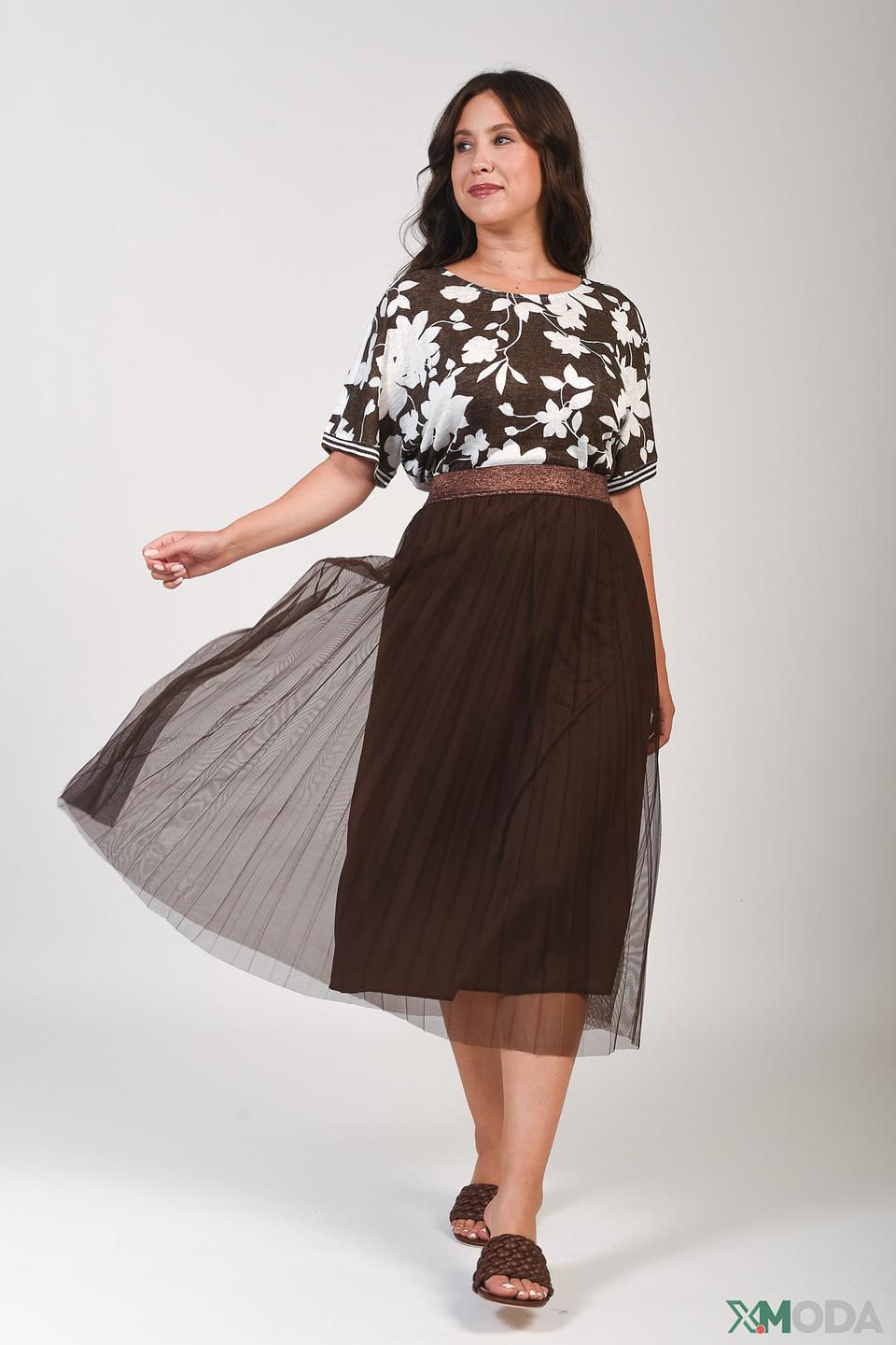 Юбка Via Appia плиссированная коричневая