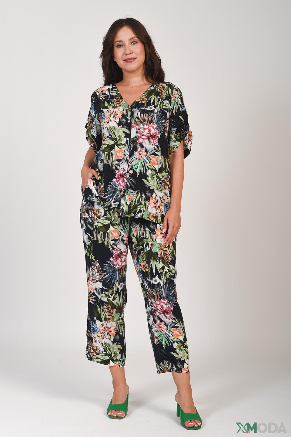 Брюки Via Appia с цветочным принтом