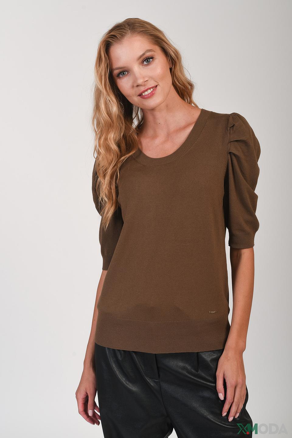 Пуловер Cinque с рукавами-фонариками коричневый