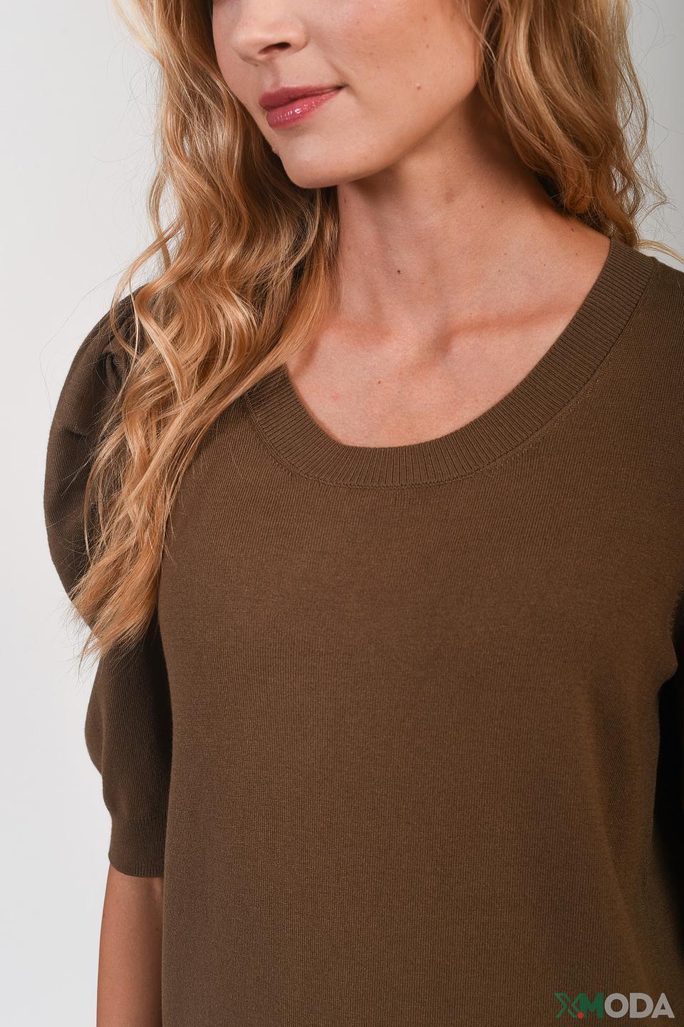 Пуловер Cinque с рукавами-фонариками коричневый