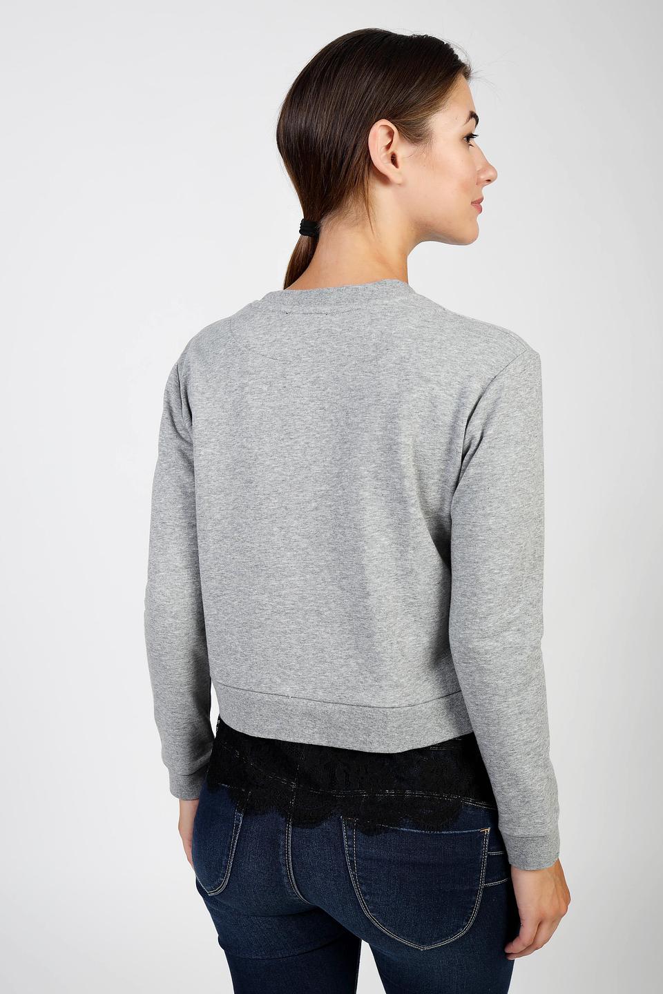 Пуловер Pezzo с камнями серый