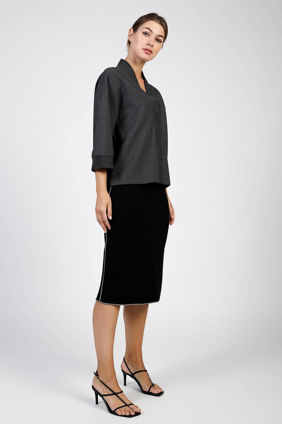 Блуза Just Valeri серая с запахом