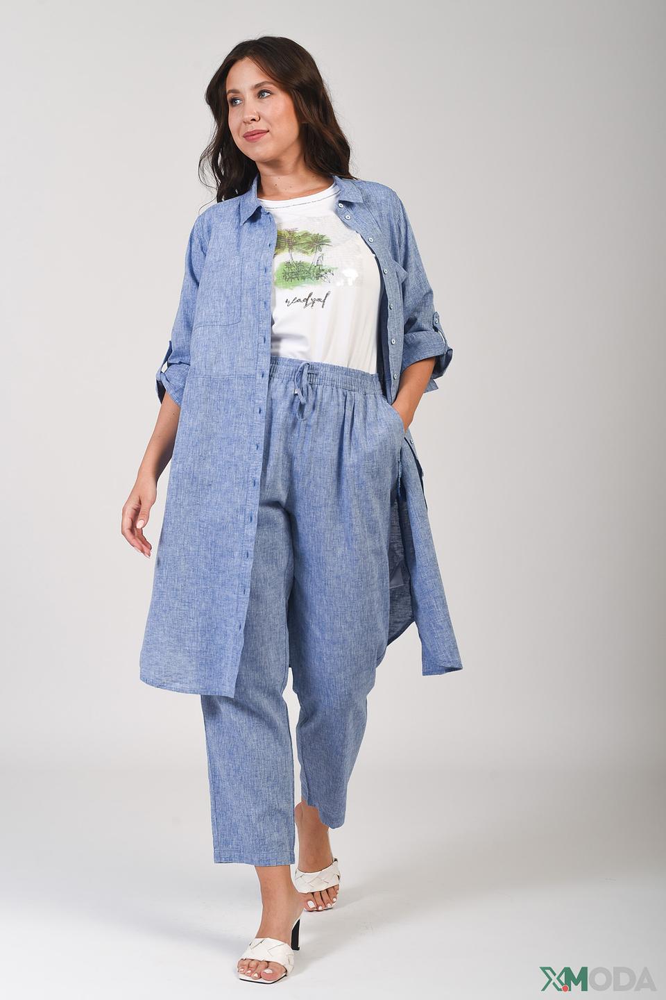 Платье рубашка Via Appia голубое