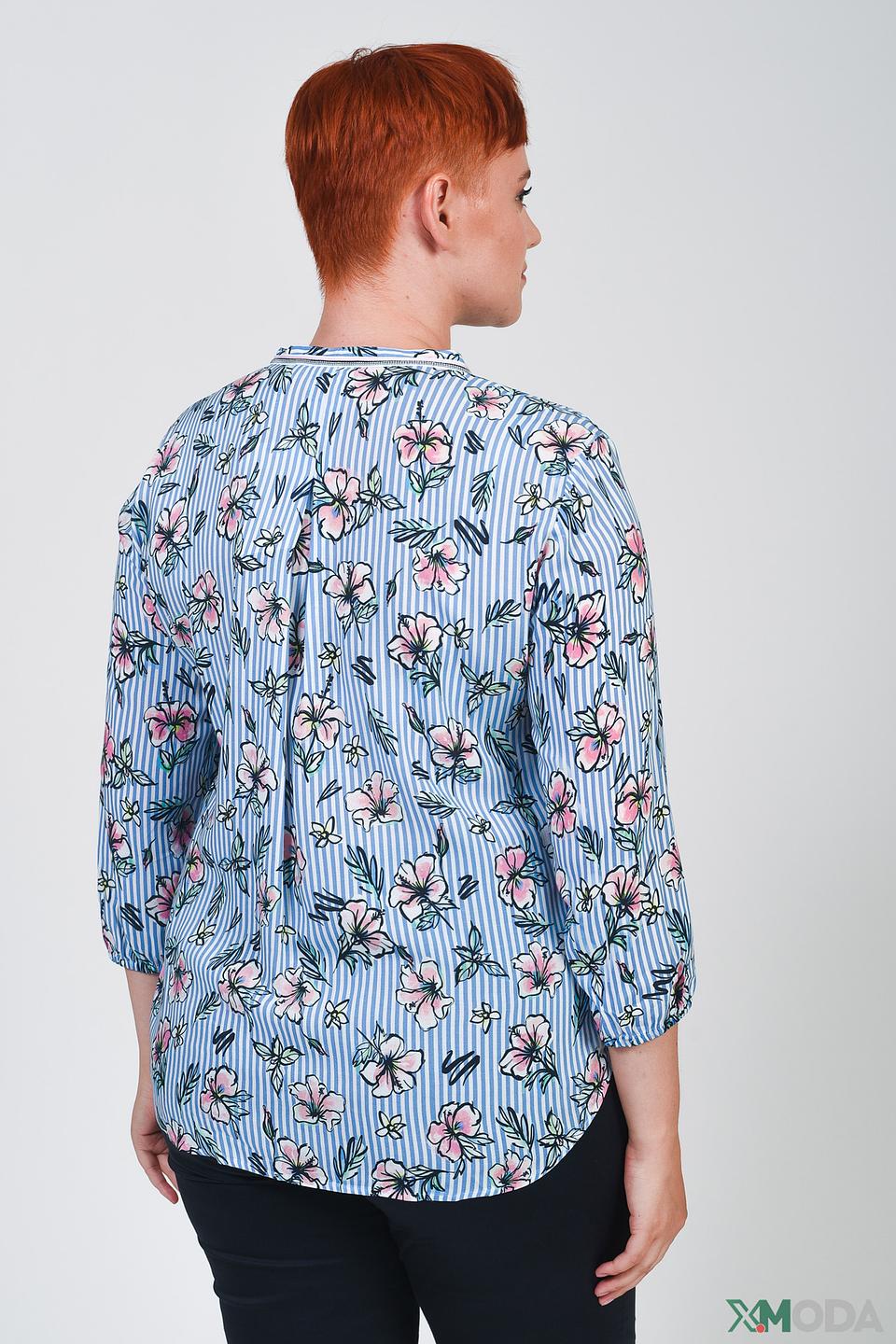Блуза Rabe collection в полоску с цветами
