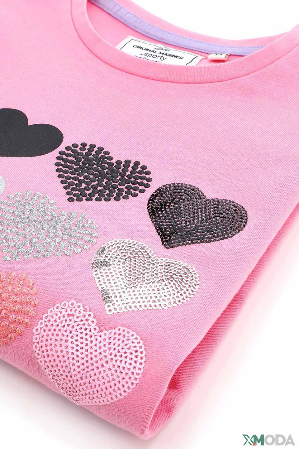 Футболка Original Marines дев. с пайетками розовый