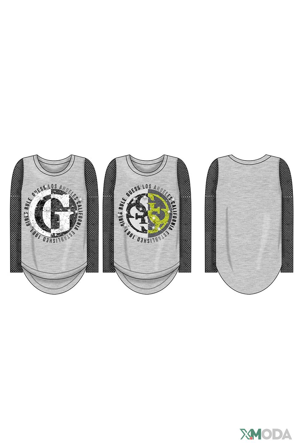 Футболка Guess с пайетками серая