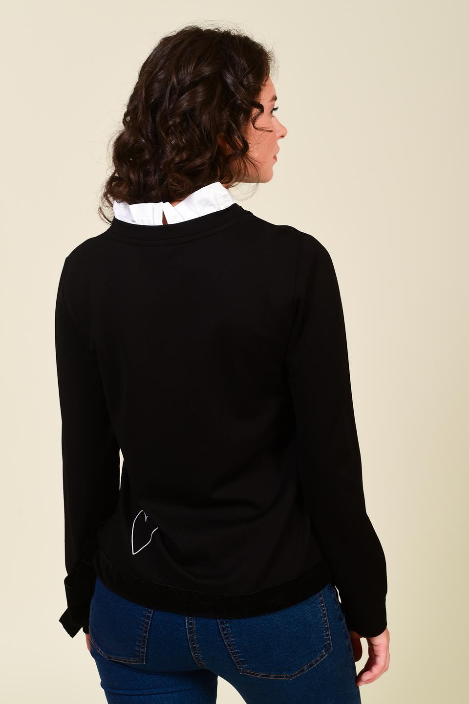 Пуловер Pezzo с сердечками чёрный