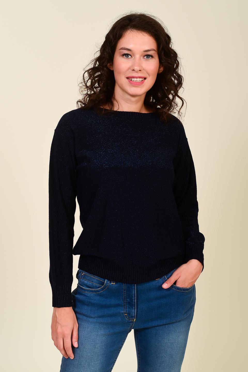 Пуловер Pezzo с пайетками тёмно-синий