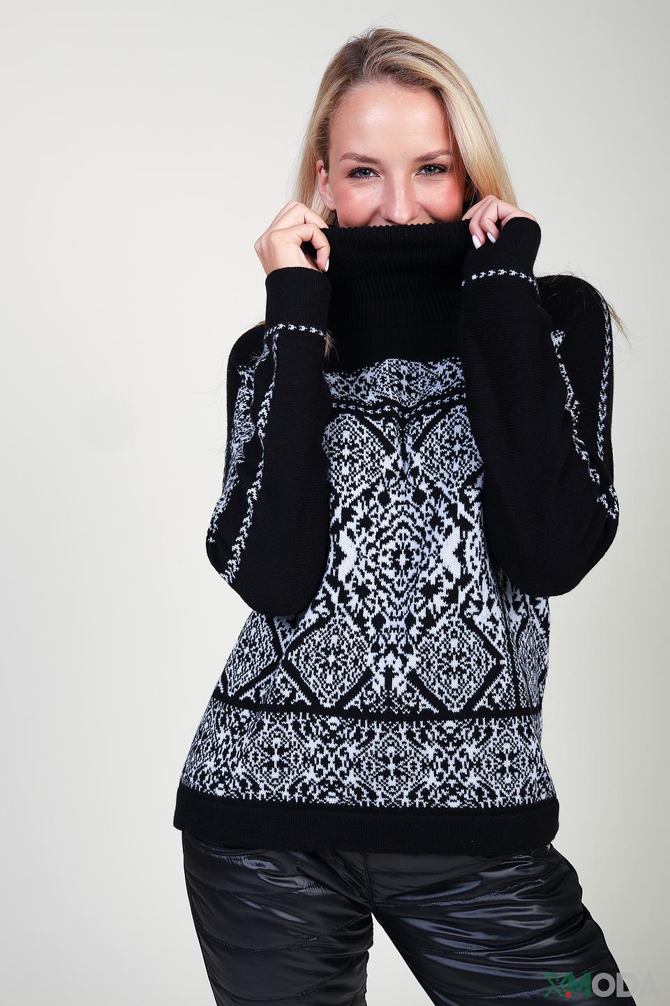 Пуловер Pezzo с узором черный