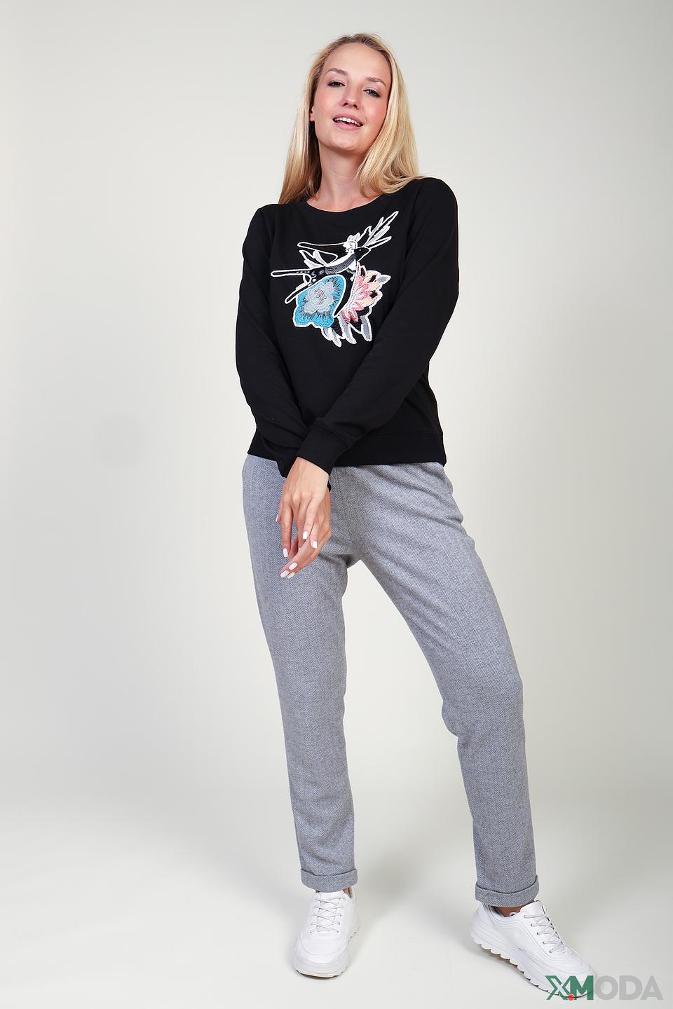 Пуловер Pezzo с вышивкой чёрный