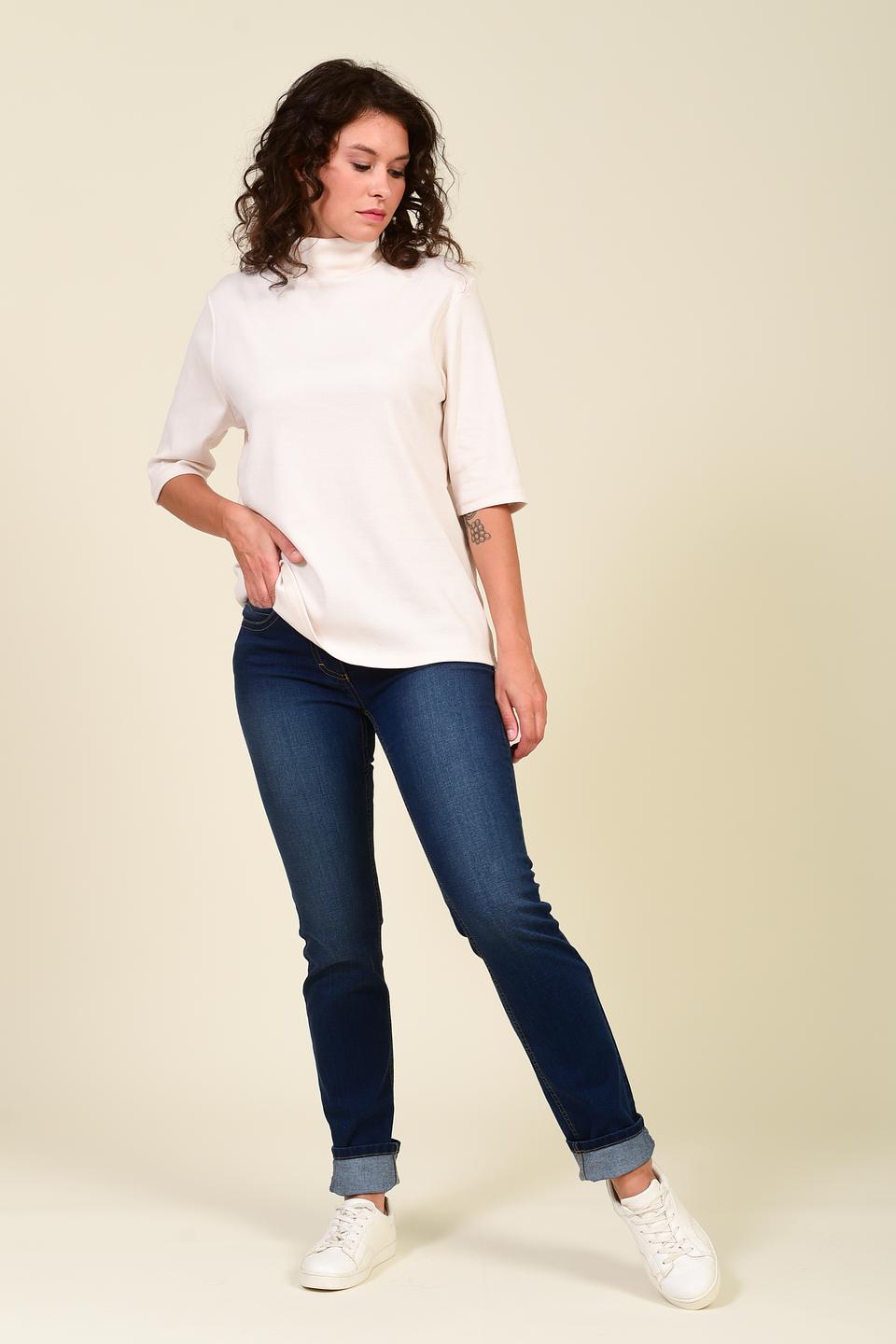 Водолазка Pezzo молочная с 3/4 рукавом