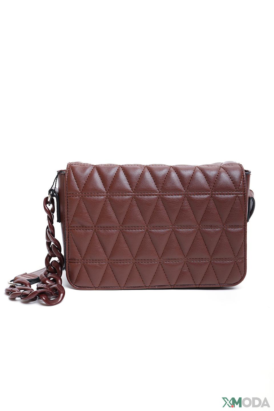 Сумка Pezzo стеганая коричневая