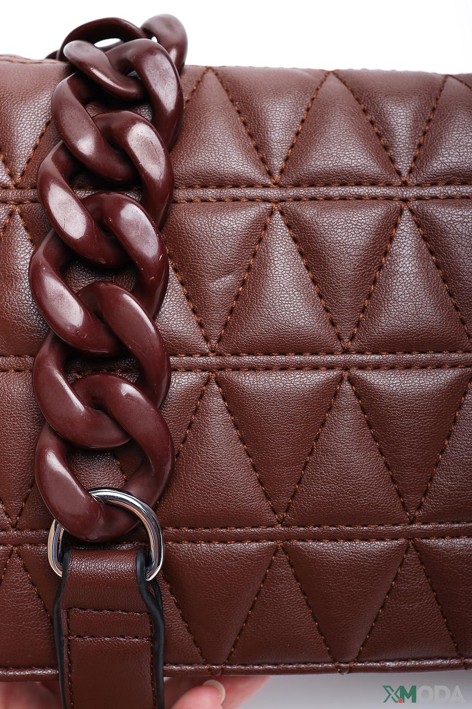 Сумка Pezzo стеганая коричневая