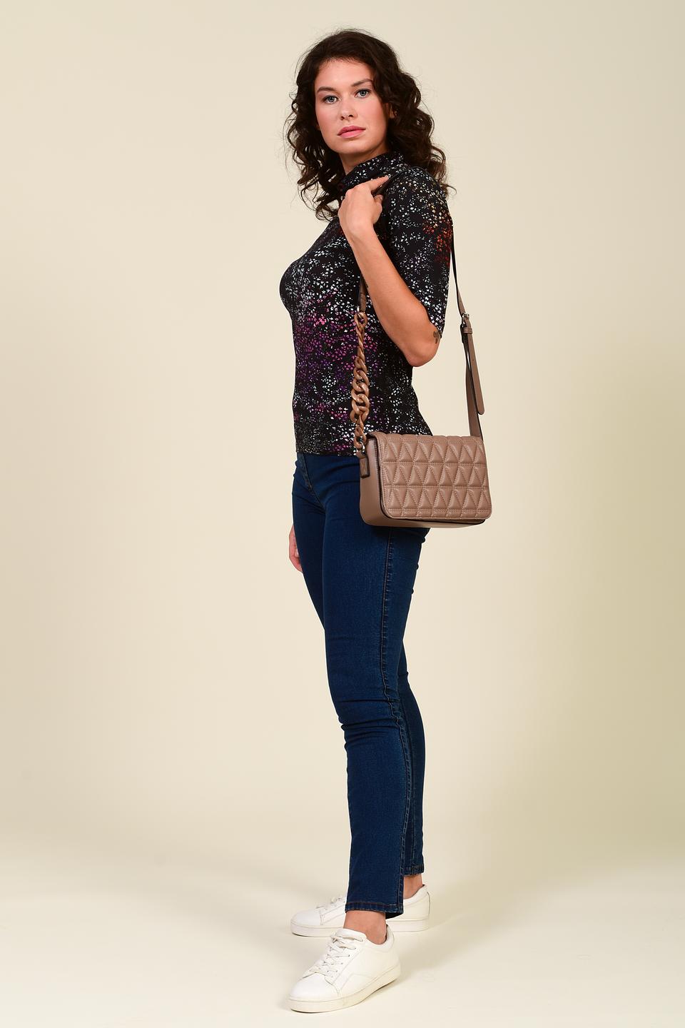 Сумка Pezzo стеганая коричневая