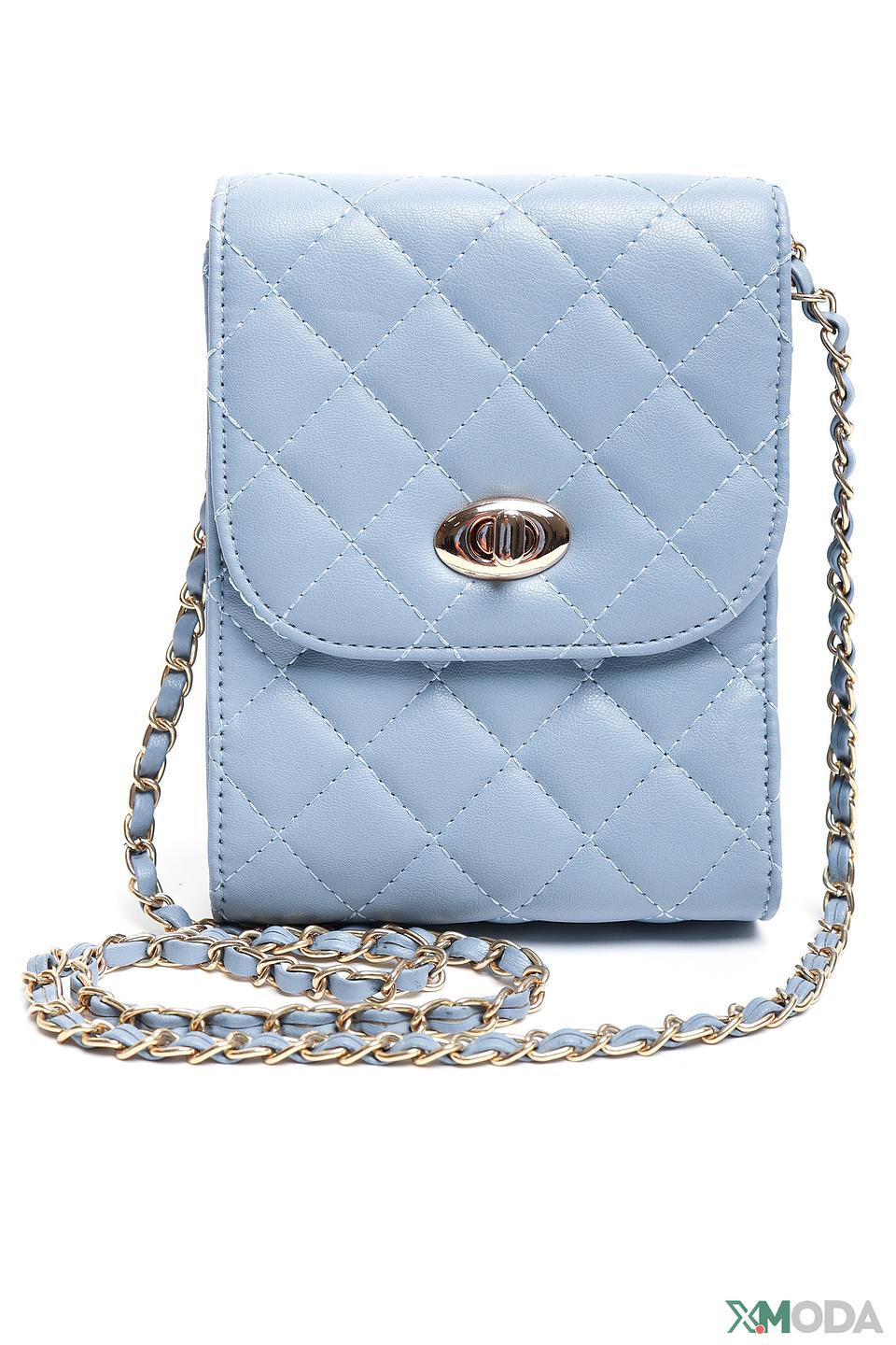 Сумка Pezzo стеганая голубая