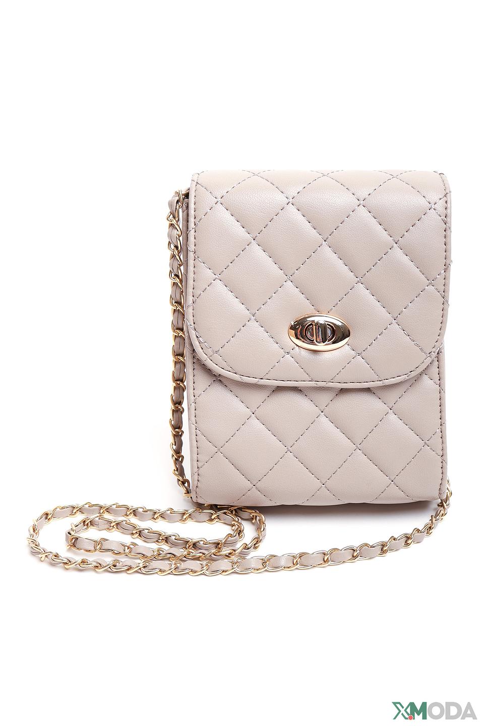 Сумка Pezzo стеганая бежевая