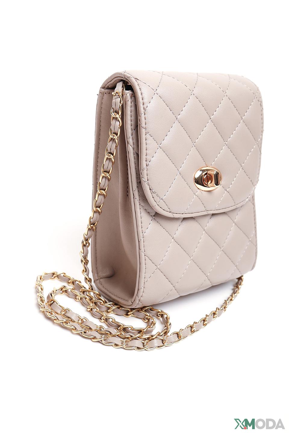 Сумка Pezzo стеганая бежевая