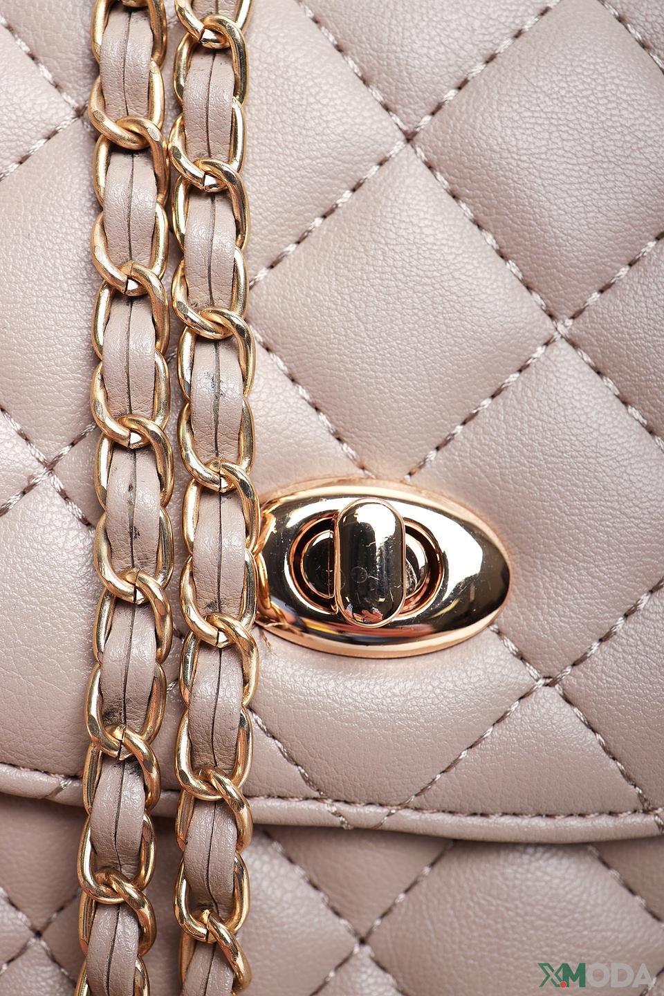 Сумка Pezzo стеганая бежевая