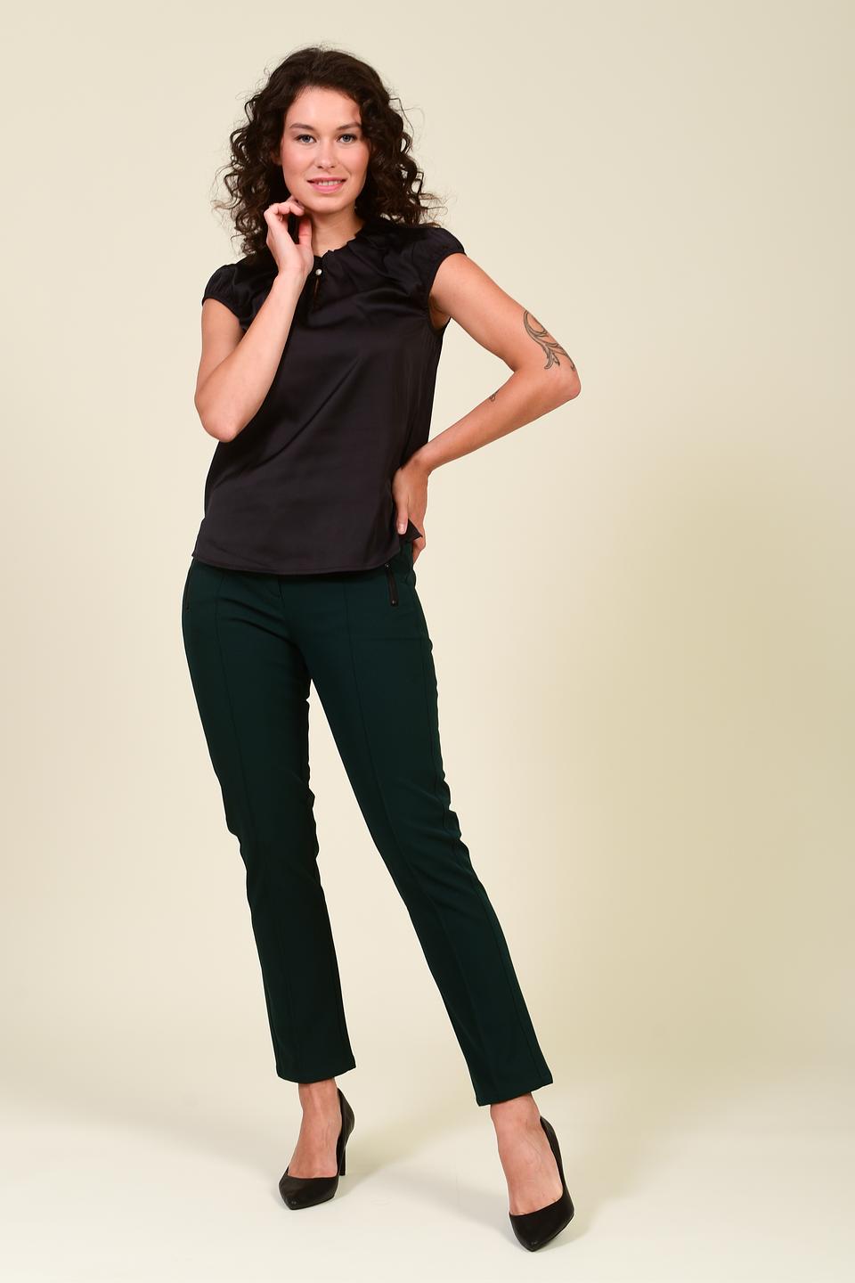 Блуза Pezzo с жемчужной застежкой черная