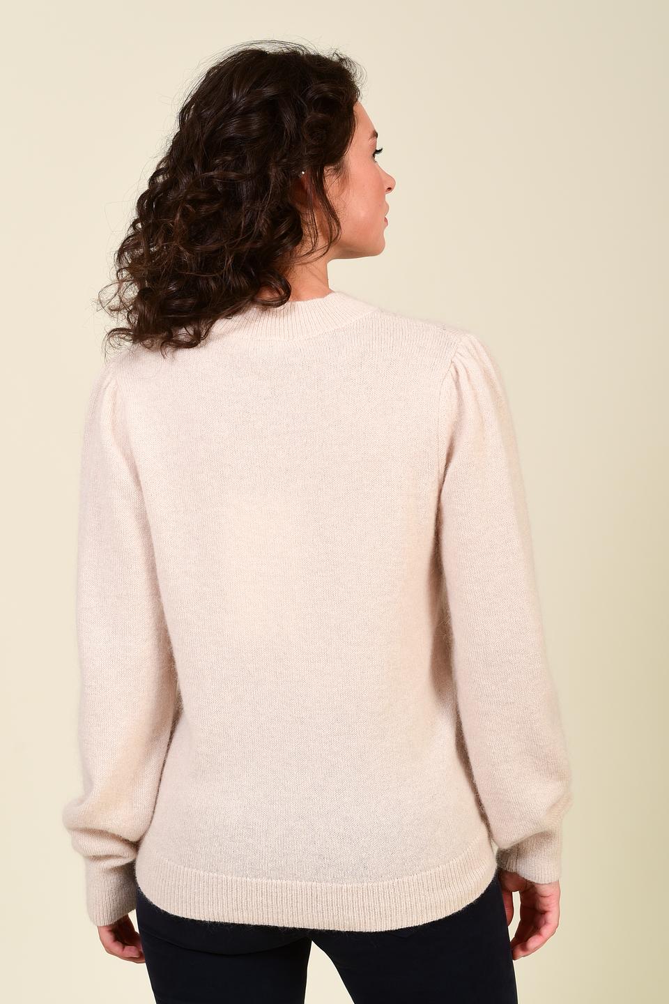 Пуловер Pezzo с вышивкой бежевый