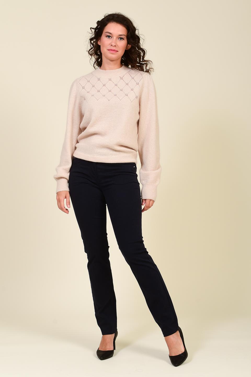 Пуловер Pezzo с вышивкой бежевый