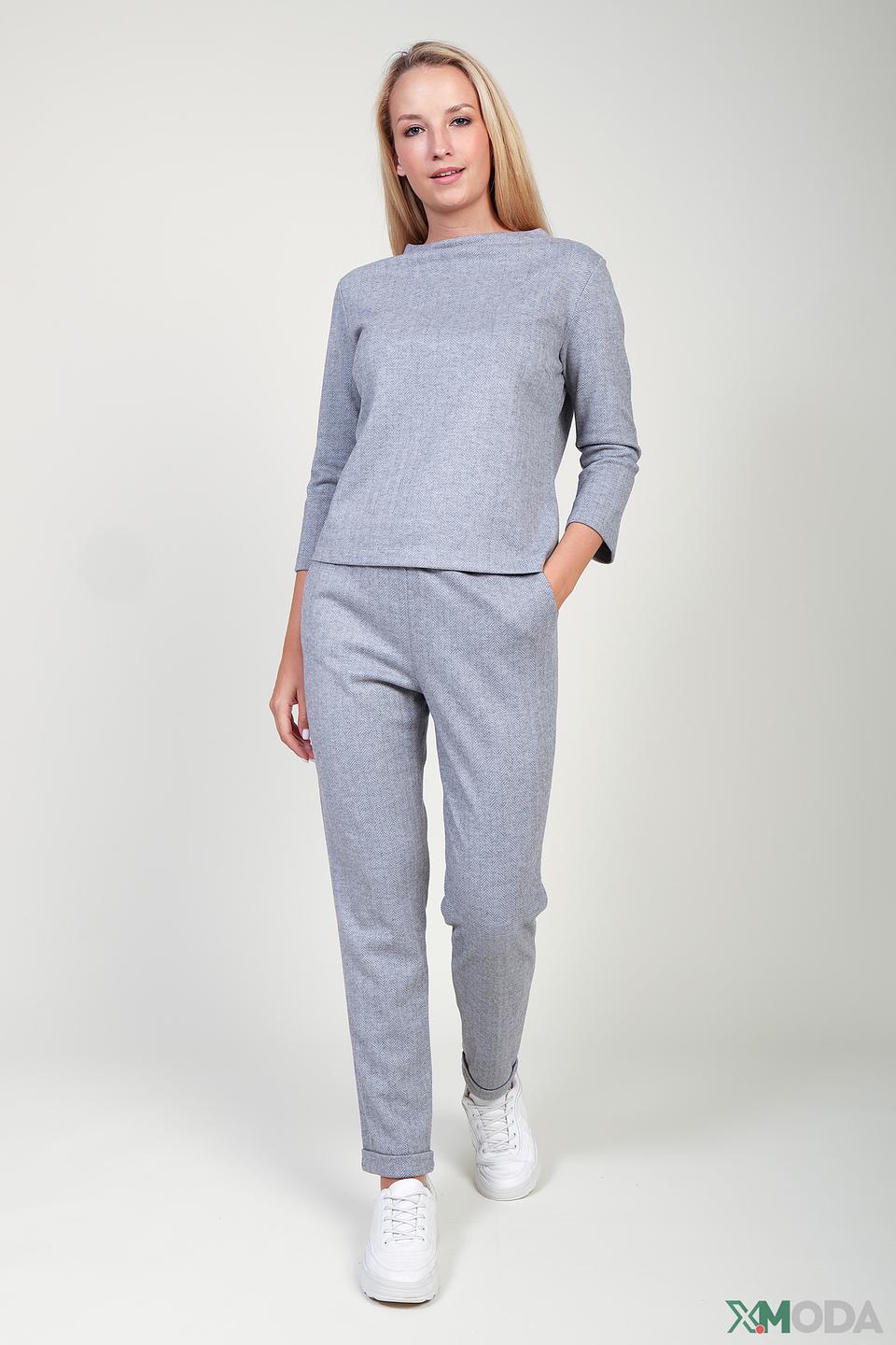 Пуловер Pezzo серый в елочку