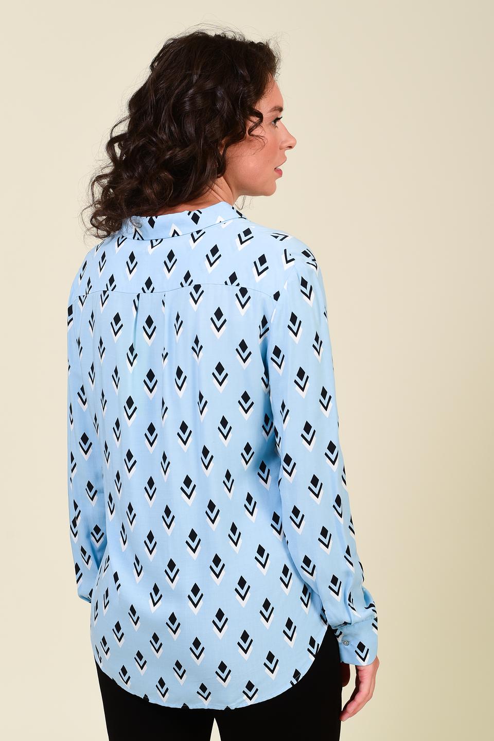 Блуза Pezzo с геометрическим принтом голубой