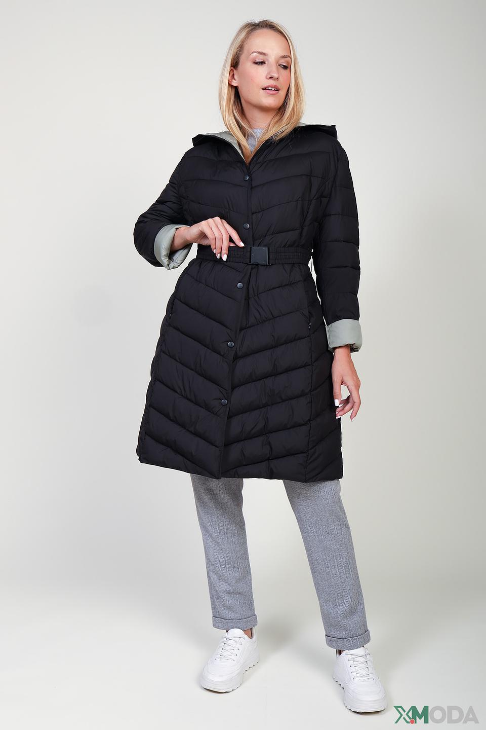 Пальто Pezzo стеганое чёрное