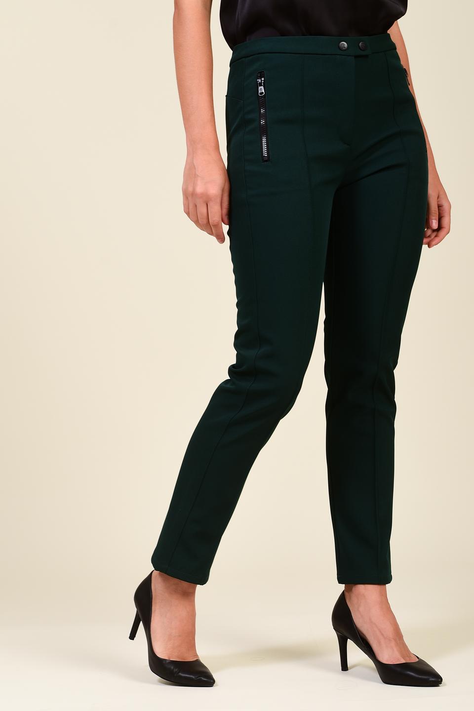 Брюки Pezzo с молниями изумрудные