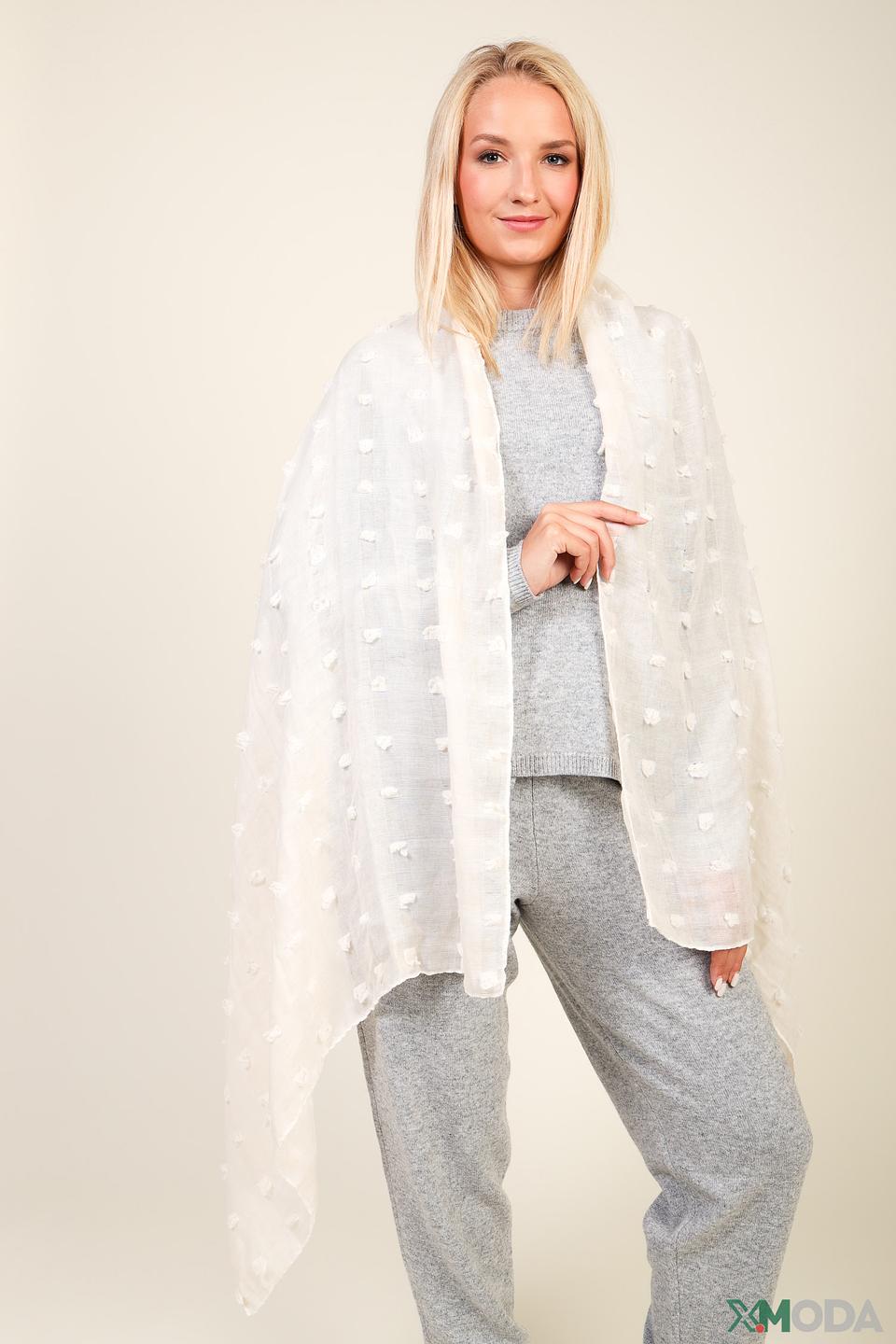 Шарф Fraas с помпонами бежевый