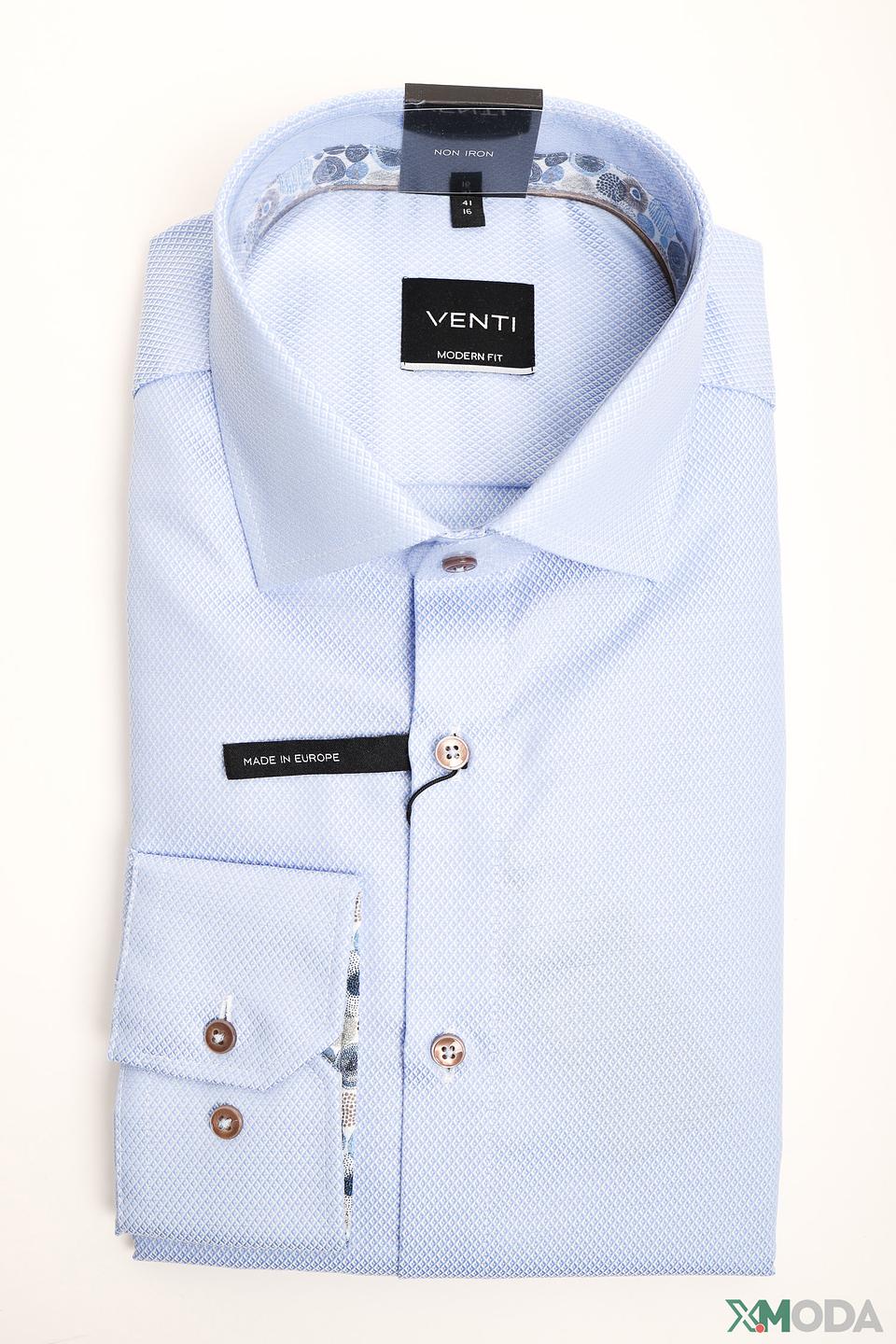 Рубашка Venti men голубая приталенная