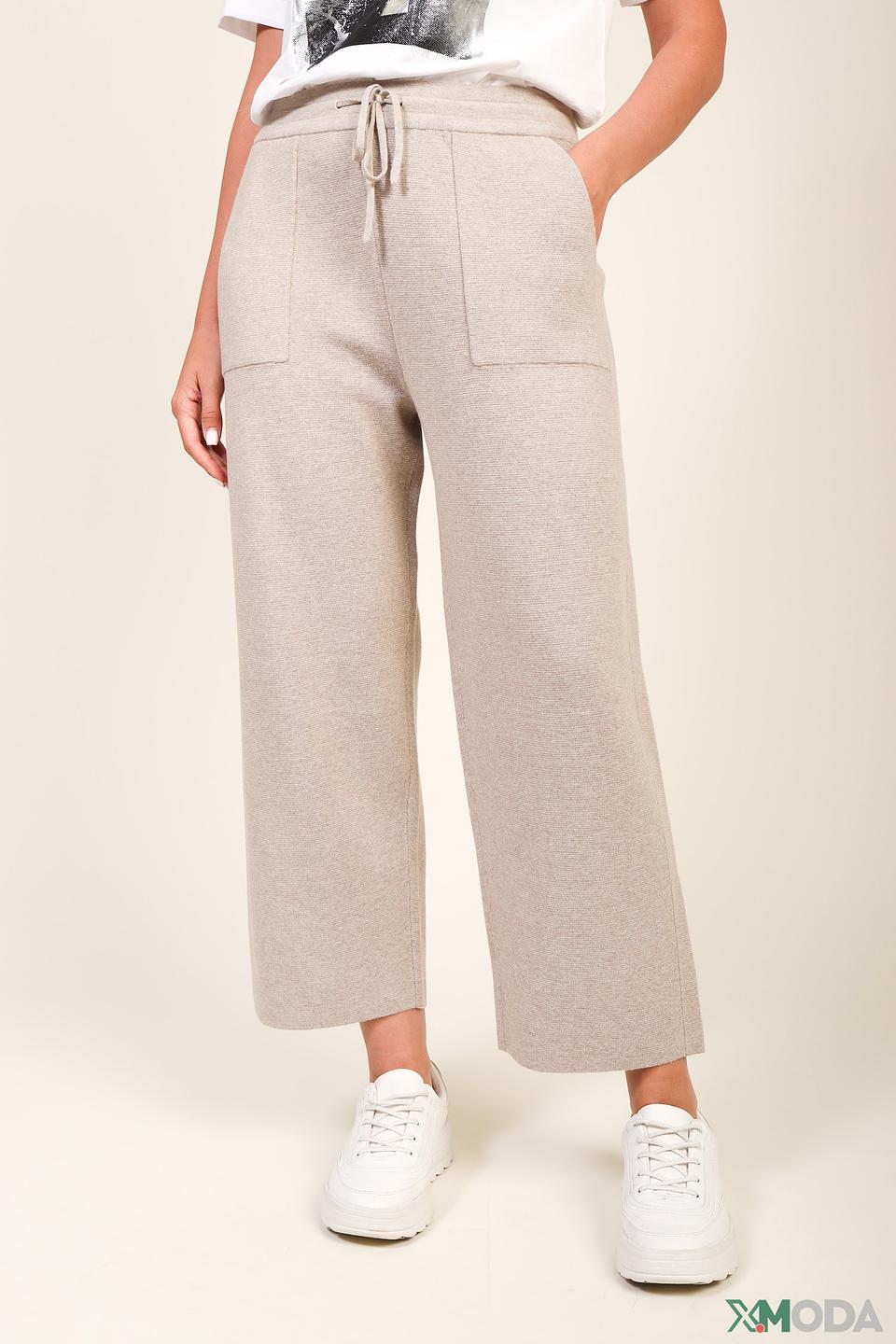Брюки трикотажные Oui бежевые