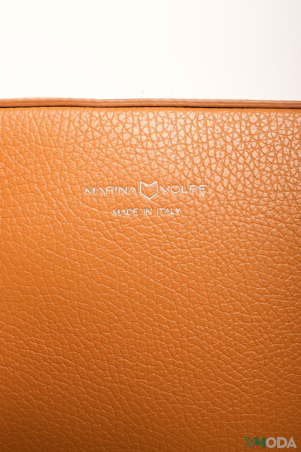 Сумка Marina Volpe кожа оранжевая