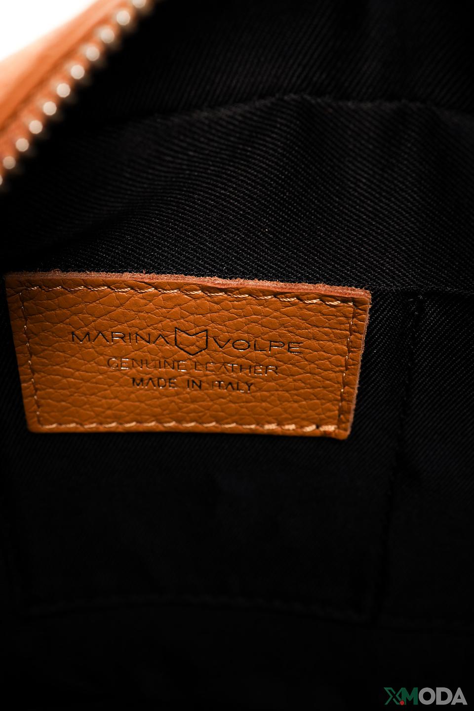 Сумка Marina Volpe кожа оранжевая