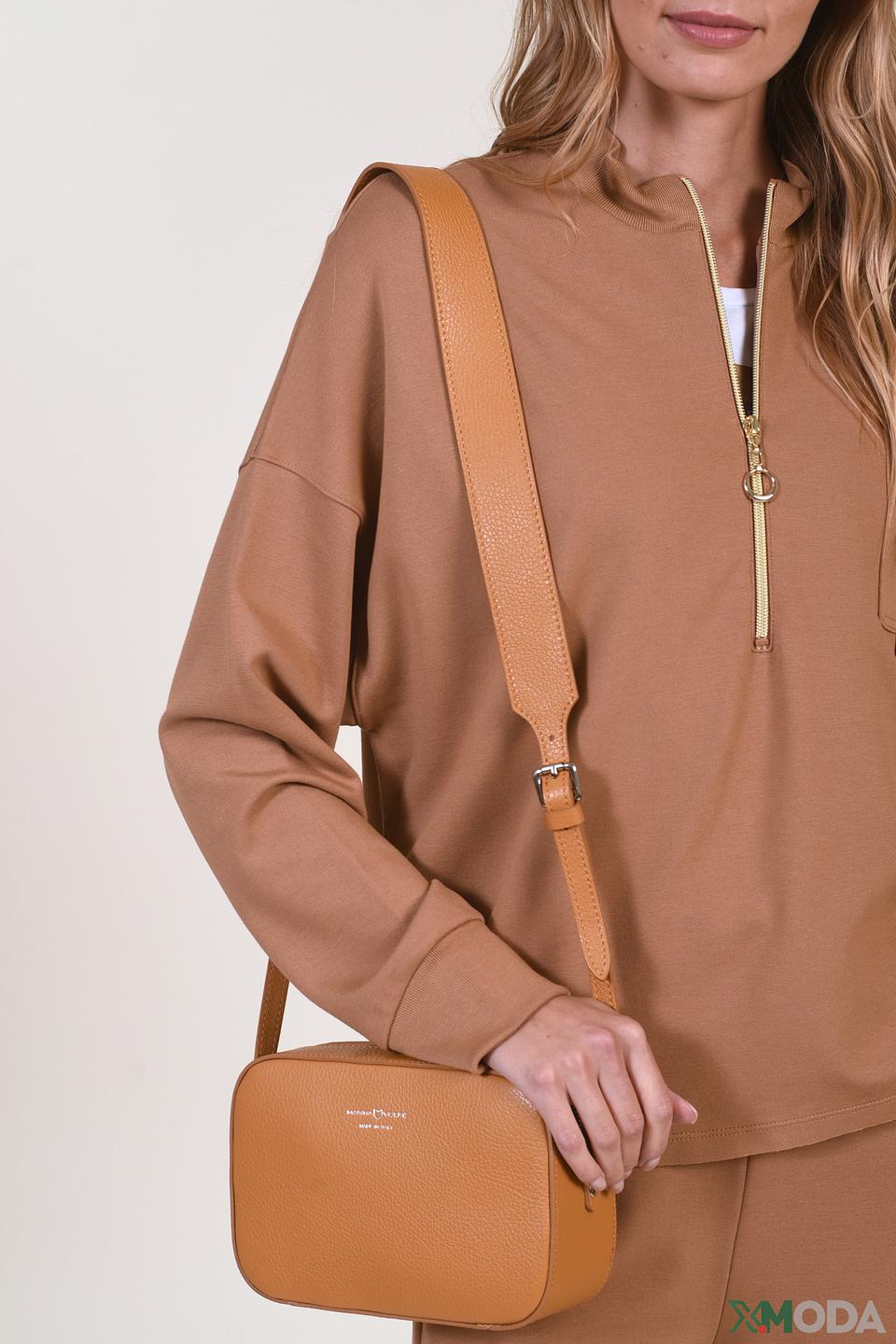 Сумка Marina Volpe кожа оранжевая