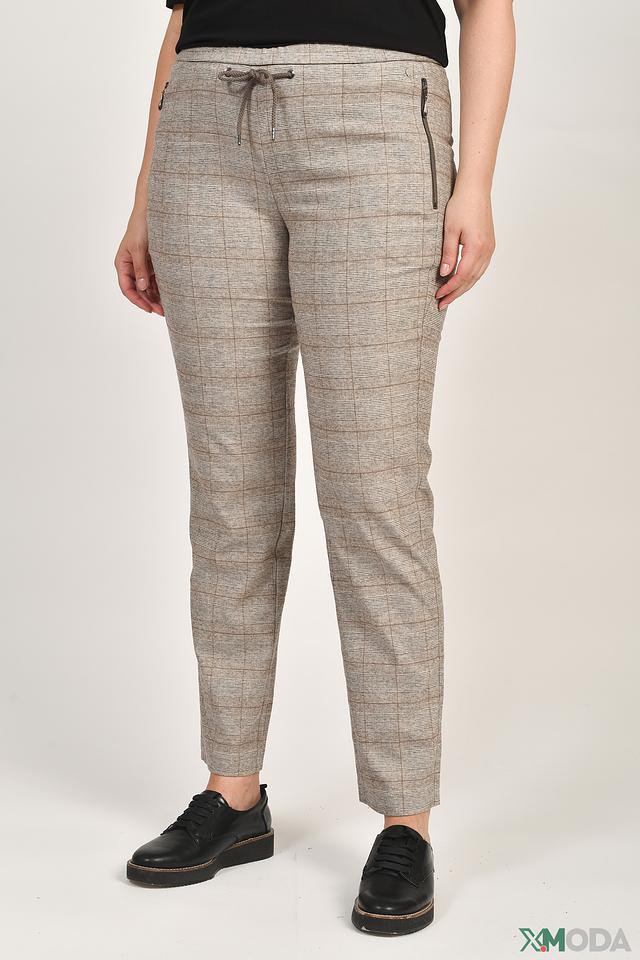 Брюки Relaxed by Toni в клетку бежевый