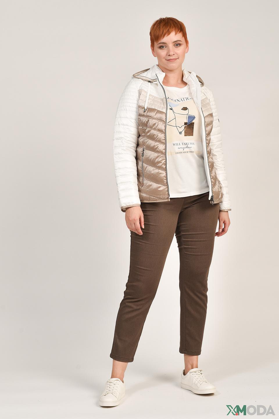Куртка Lebek стеганая бежево-белая