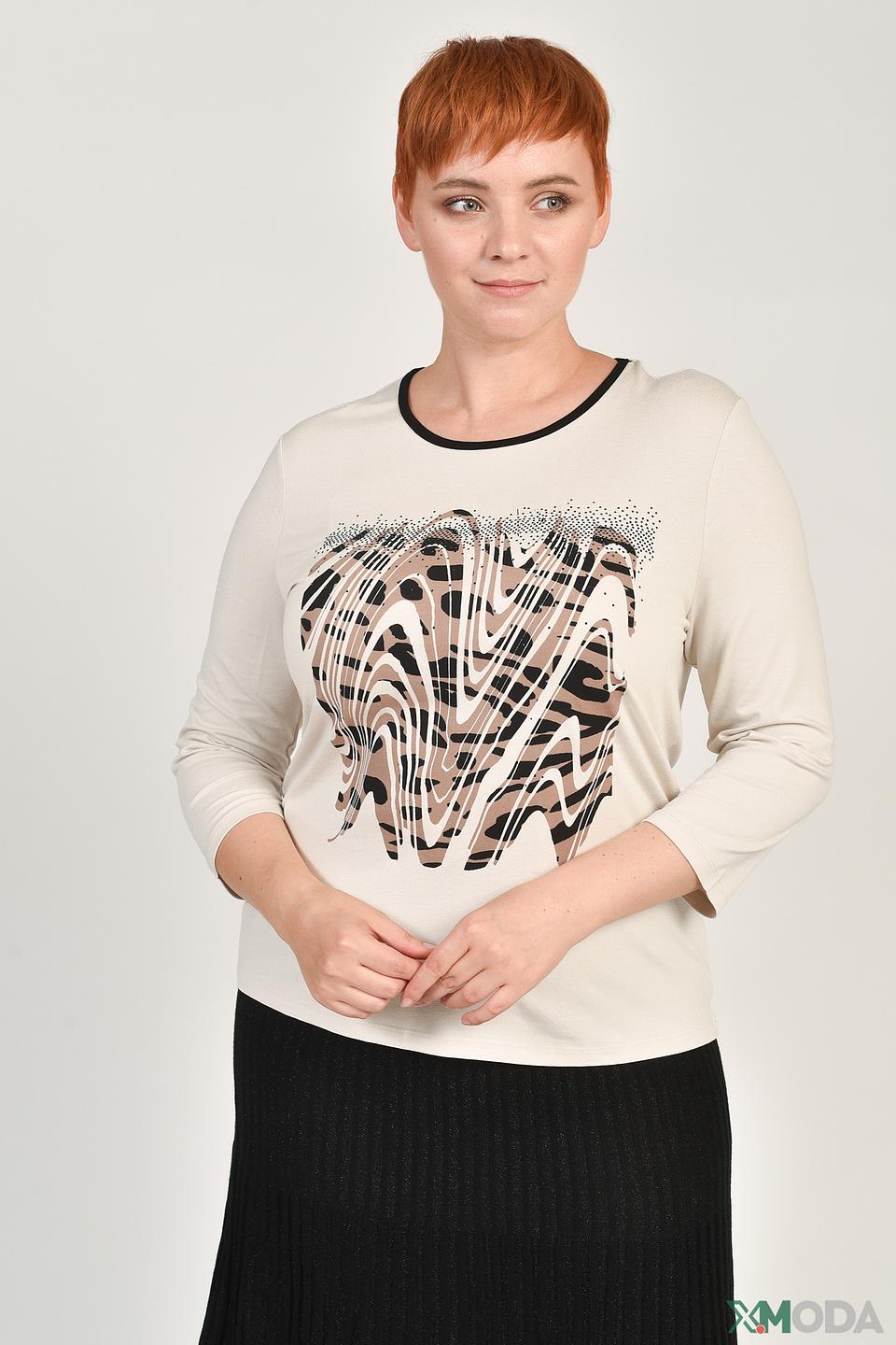 Футболка Barbara Lebek с принтом бежевый