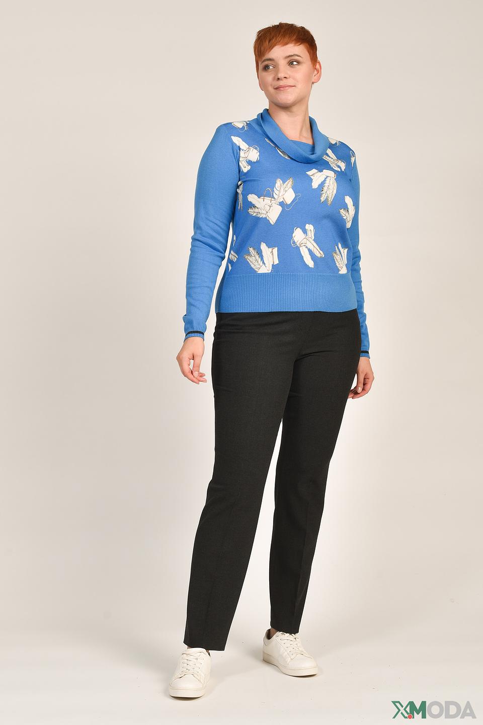 Пуловер Eugen Klein с перьями голубой