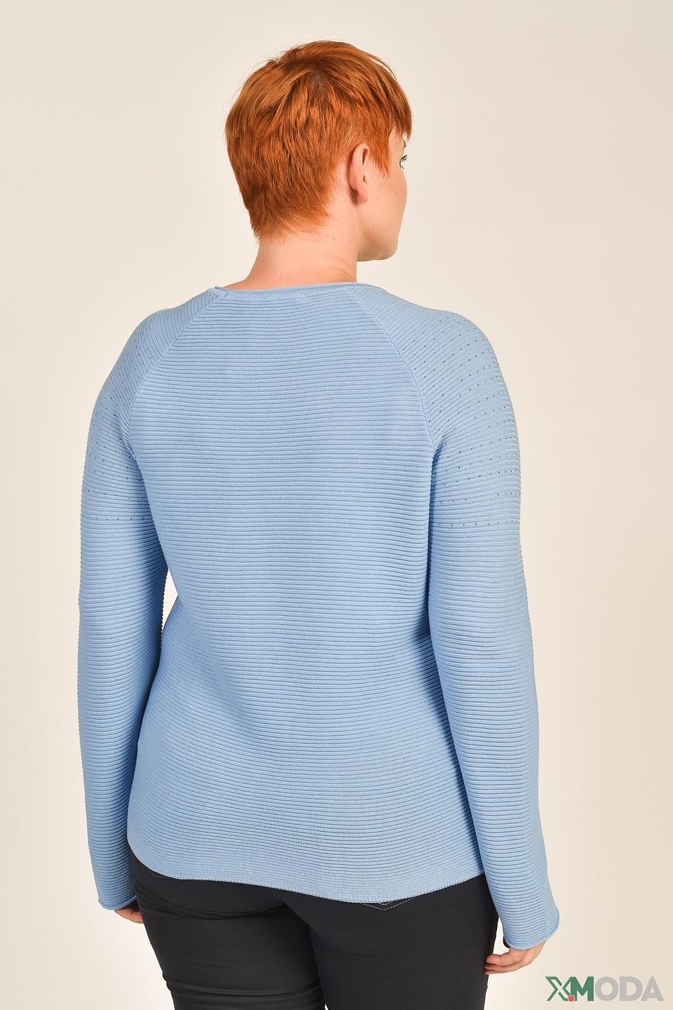 Пуловер Rabe collection голубой с вышивкой