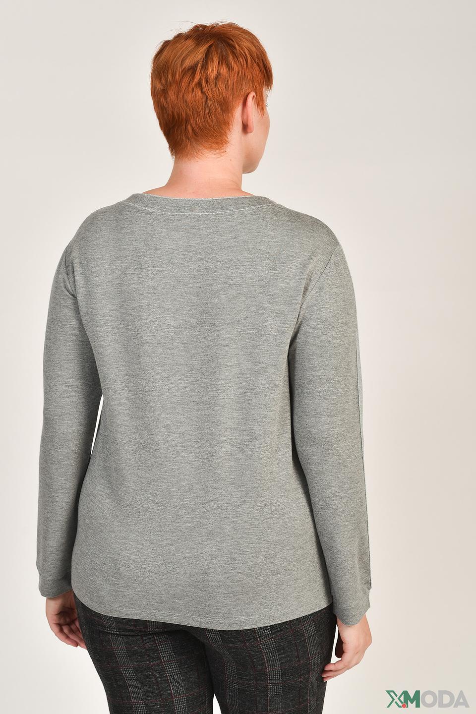 Пуловер Rabe collection серый с пайетками