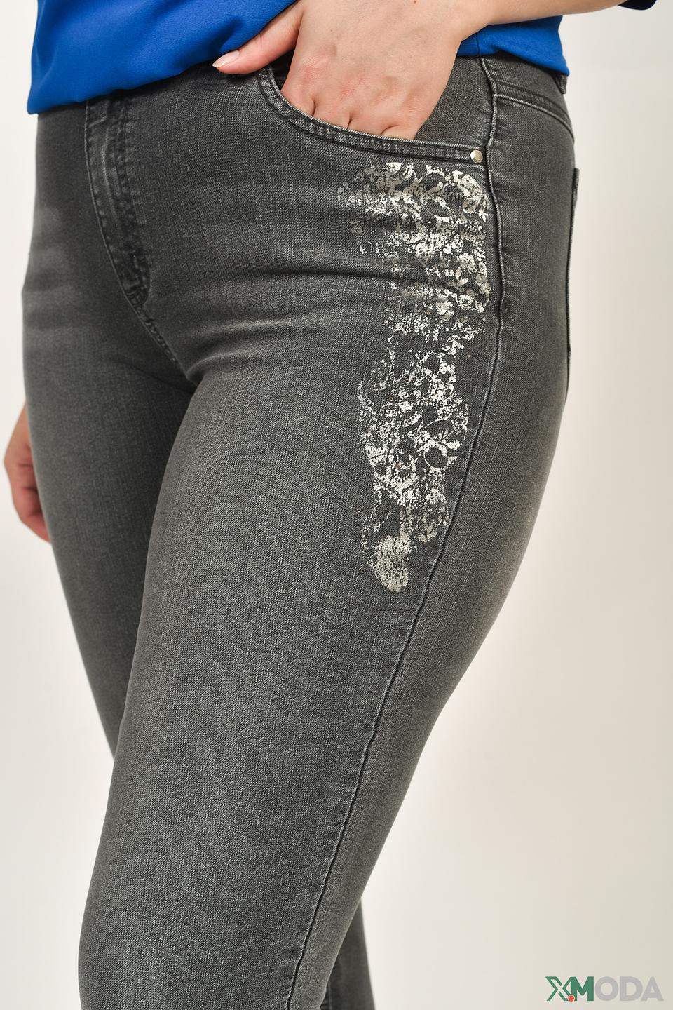 Джинсы с вышивкой Thomas Rabe серые