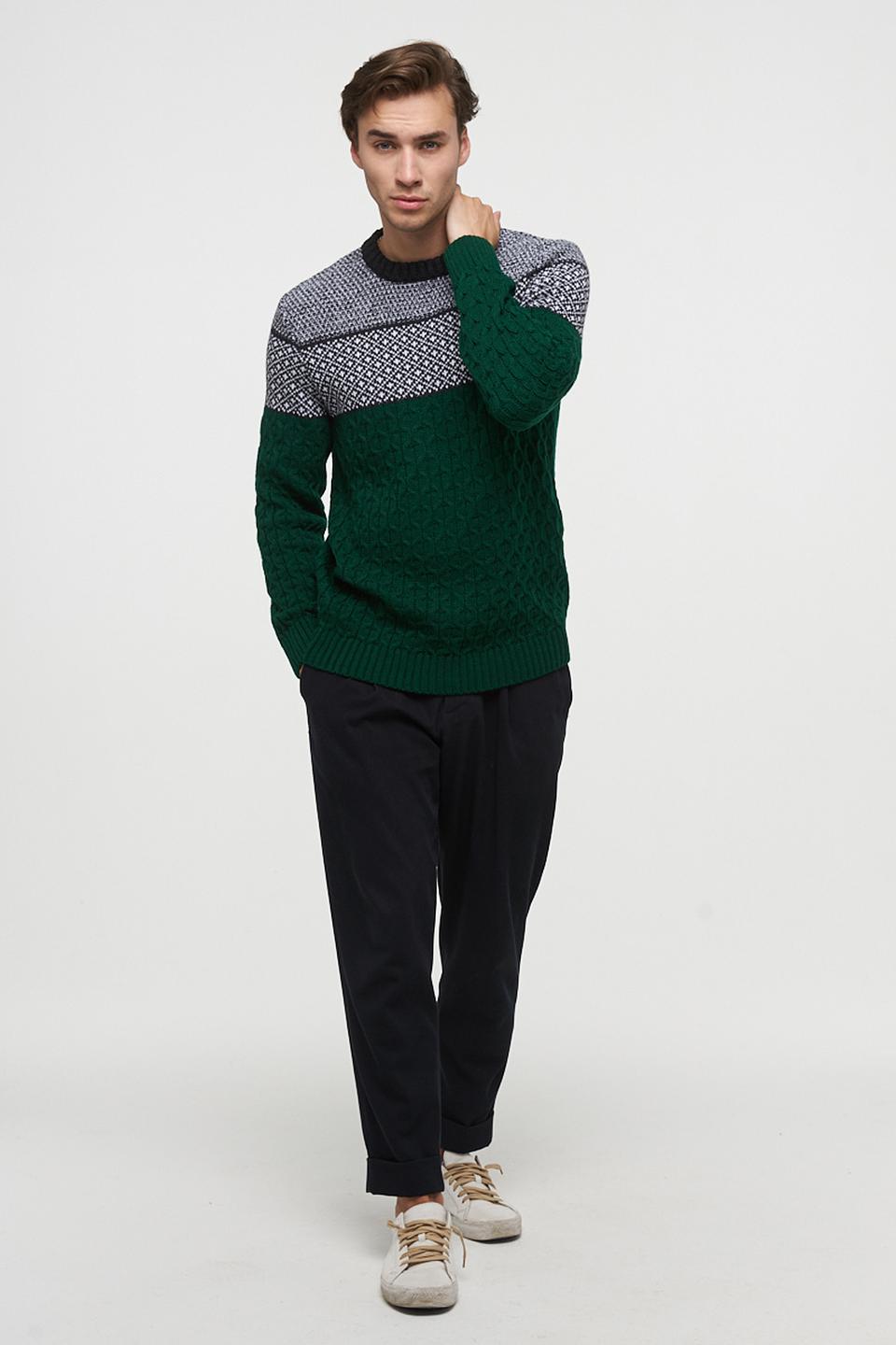 Джемпер VAY с узором зелёный
