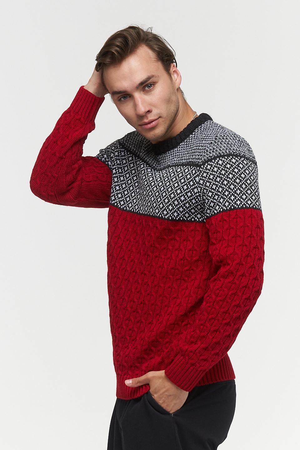 Джемпер VAY мужской с узором красный