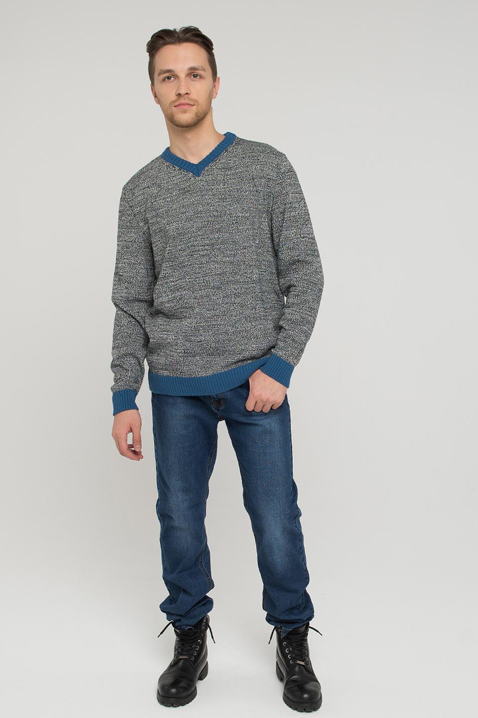 Джемпер VAY мужской серый с синим